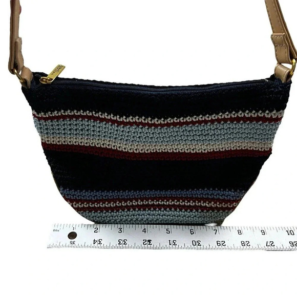 The Sak RED WHITE BLUE Crochet Shoulder Bag Boho Hippie Bohemian Purse Small - Picture 6 of 6